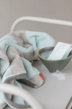 Online Mette Ditmer Diagonal guest towel 40x55 cm 2-pack, Mint GreyBlue