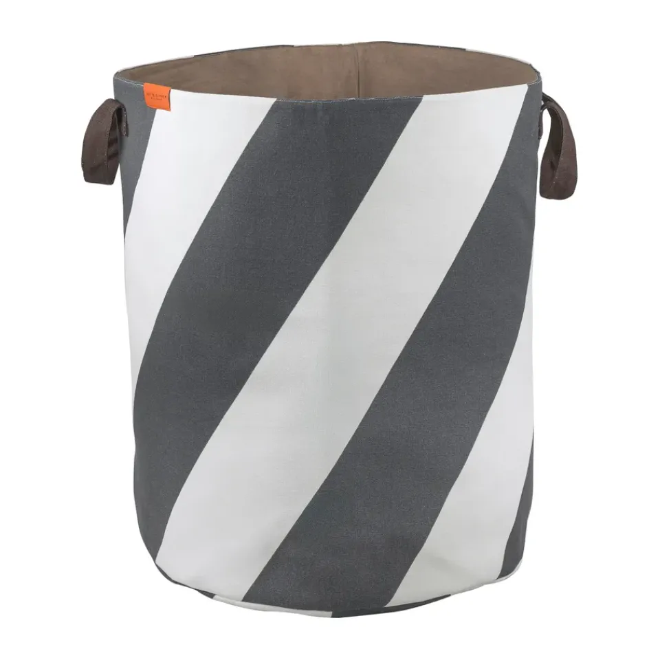 Online Mette Ditmer Diagonal laundry basket Ø40x50 cm, Dark grey-off-white GreyWhite