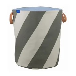 Laundry Baskets^Mette Ditmer Diagonal laundry basket Ø40x50 cm, Dark olive-sand BeigeBrown