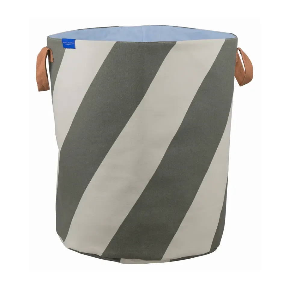 Laundry Baskets^Mette Ditmer Diagonal laundry basket Ø40x50 cm, Dark olive-sand BeigeBrown