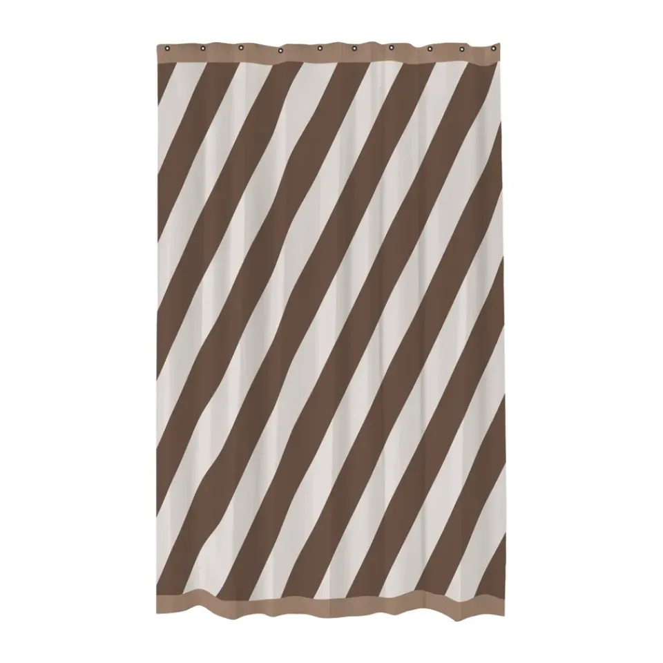 New Mette Ditmer Diagonal shower curtain 150x200 cm, Chocolate Brown