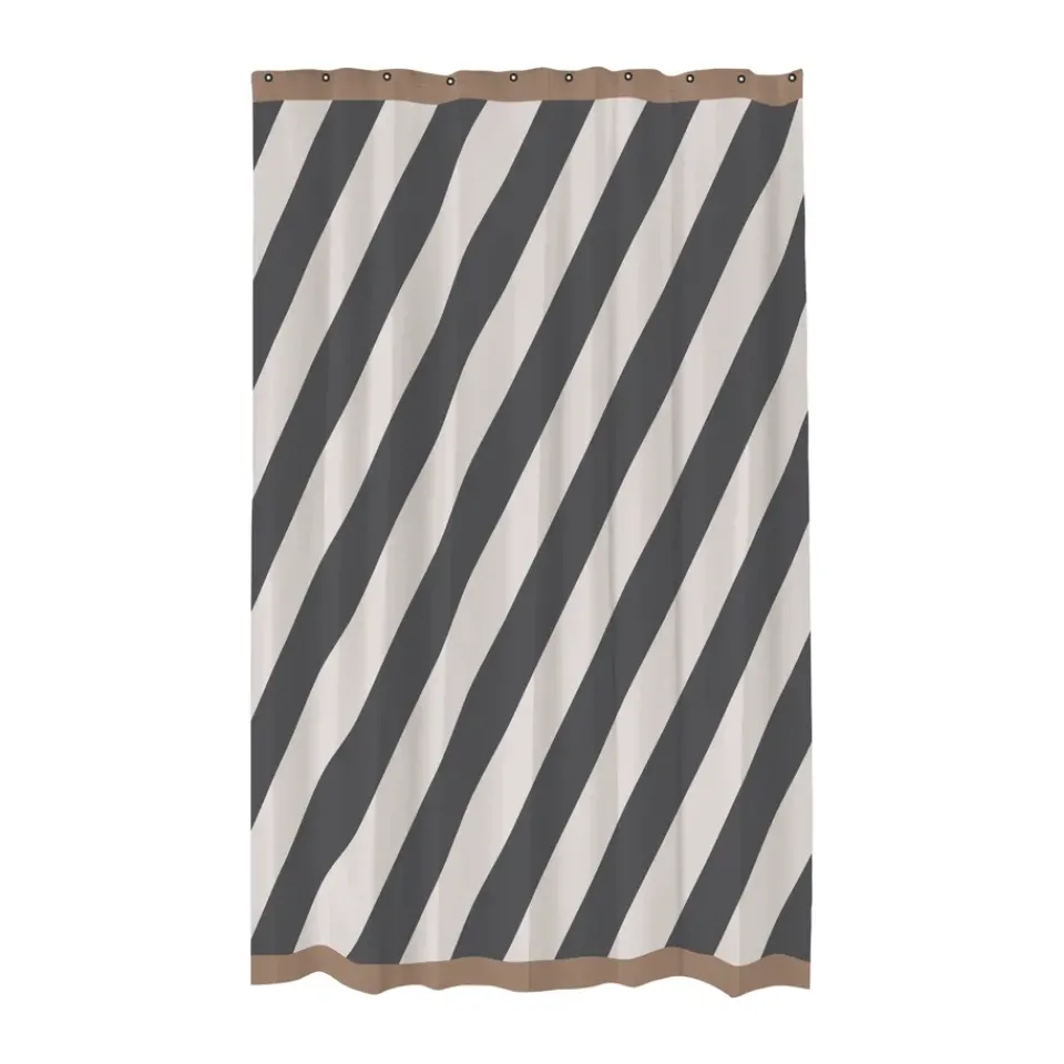 Shower Curtains^Mette Ditmer Diagonal shower curtain 150x200 cm, Dark Grey