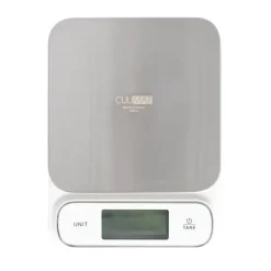 Clearance Culimat Digital kitchen scale waterproof, White-silver WhiteSilver-coloured