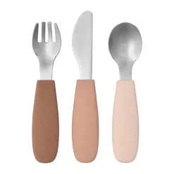Scandi Living Dine cutlery set silicone 3 pieces, Blusher Pink
