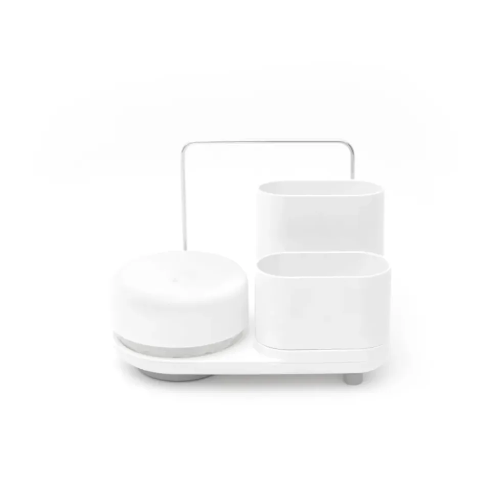 Outlet Bosign Do-Dish Caddy PLUS dish soap pump with storage, White