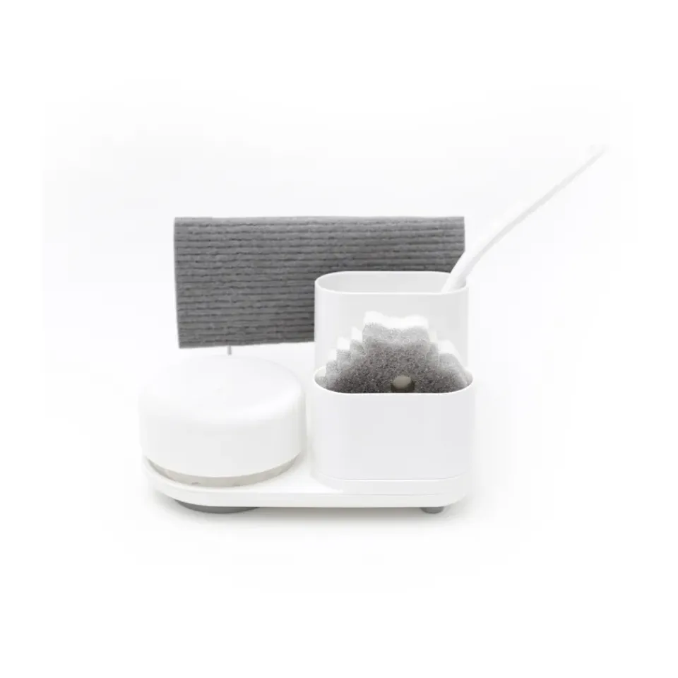 Outlet Bosign Do-Dish Caddy PLUS dish soap pump with storage, White