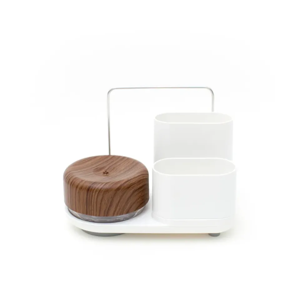 Other Washing & Cleaning Accessories^Bosign Do-Dish Caddy PLUS dish soap pump with storage, Dark wood White