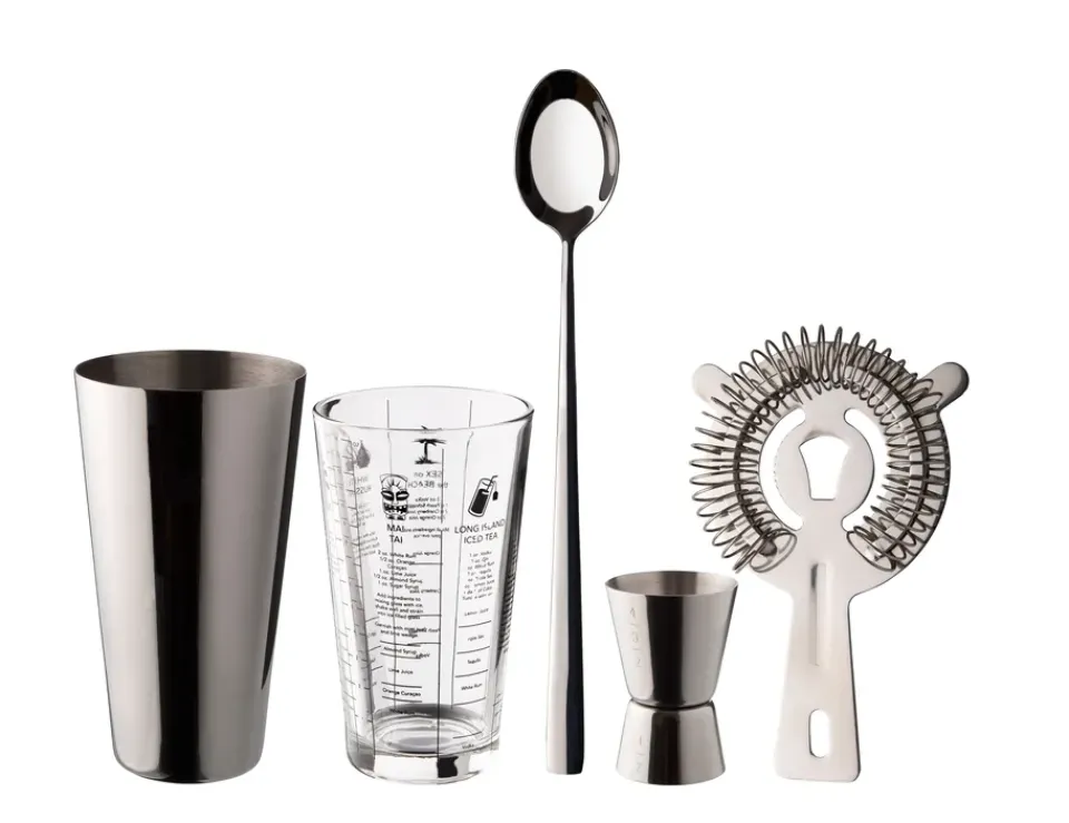 Cocktail Shakers^Dorre Dolan Bar set 5 pieces, Stainless steel Silver-coloured