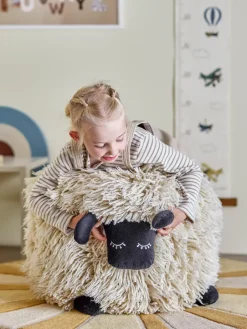 Online Bloomingville Dolly pouf wool 50x45 cm, White