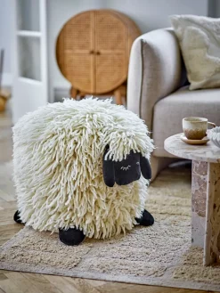 Online Bloomingville Dolly pouf wool 50x45 cm, White