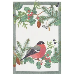Christmas Hand & Tea Towels|Kitchen Tea Towels^Ekelund Linneväveri Domherre kitchen towel 40x60 cm, multi Green