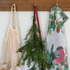 Christmas Hand & Tea Towels|Kitchen Tea Towels^Ekelund Linneväveri Domherre kitchen towel 40x60 cm, multi Green