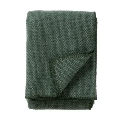 Online Klippan Yllefabrik Domino wool throw, Green
