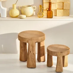 New URBAN NATURE CULTURE Donna stool Ø27x25 cm, Natural Brown