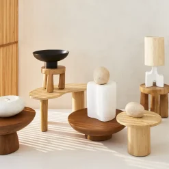 New URBAN NATURE CULTURE Donna stool Ø27x25 cm, Natural Brown