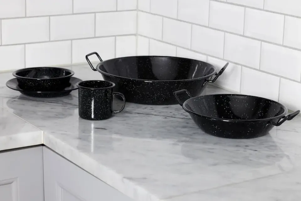 Woks^Sagaform Doris enamelled wok medium Ø31.5 cm, Black