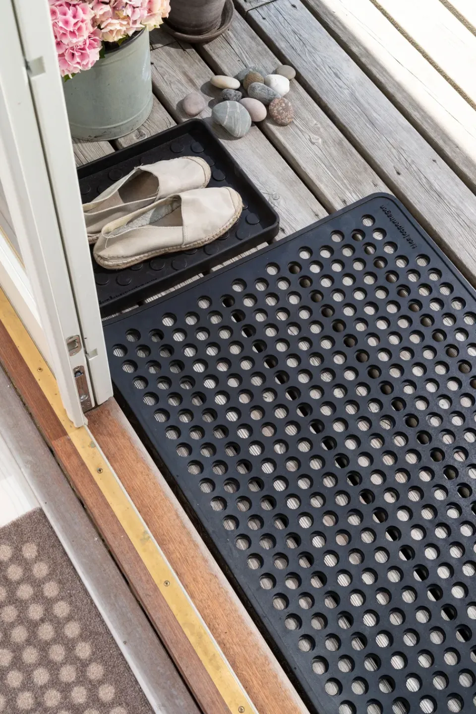 Discount Tica copenhagen Dot rubber doormat, 60x90 cm Black