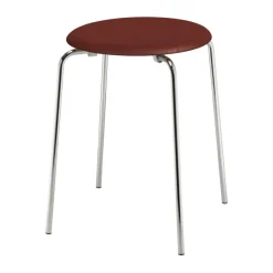 Best Fritz Hansen Dot stool leather, Chestnut Brown