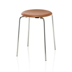 Stools^Fritz Hansen Dot stool leather, Walnut Brown