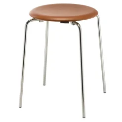 Stools^Fritz Hansen Dot stool leather, Walnut Brown