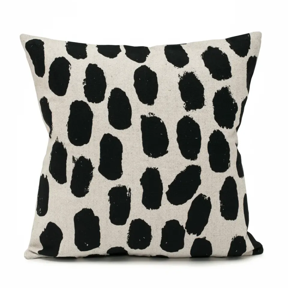 Cushion Covers^Fine Little Day Dots cushion cover 48x48 cm, beige- Black