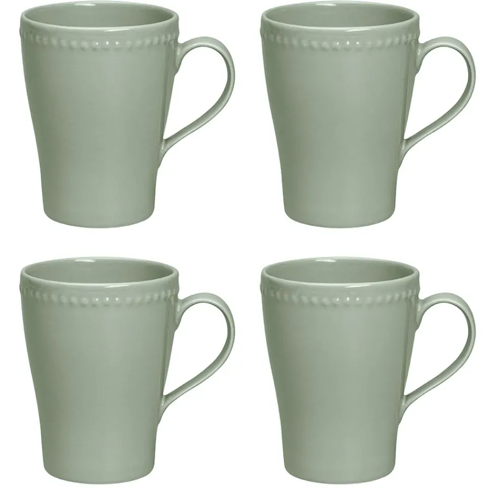 Scandi Living Dots mug 35 cl 4-pack, Green