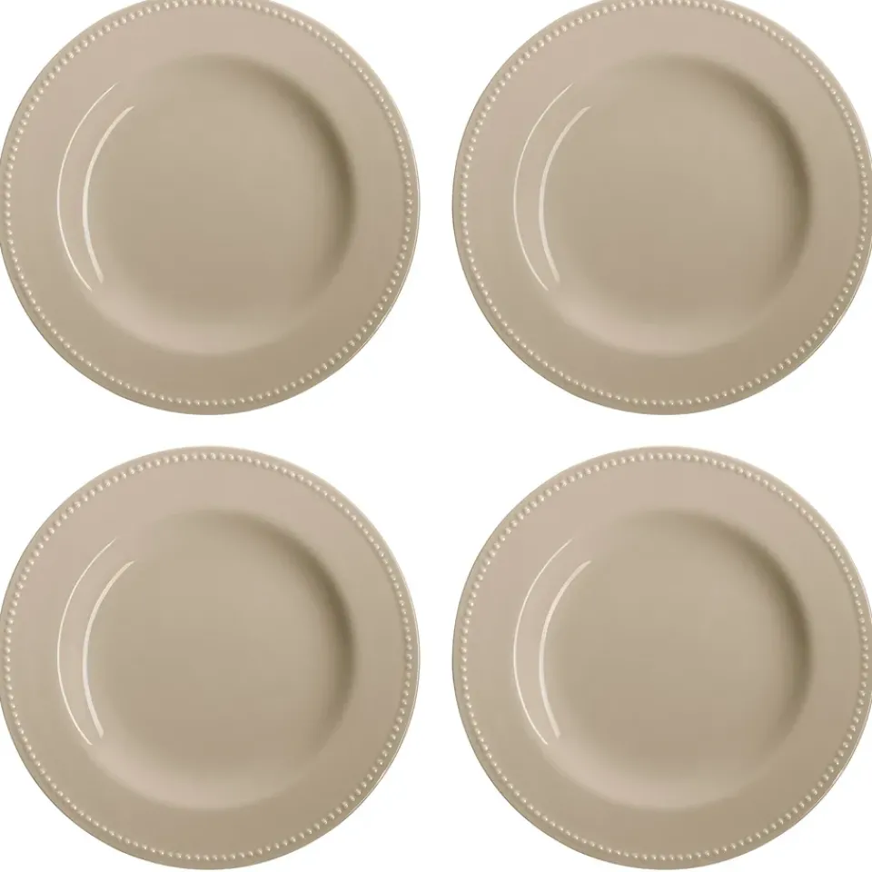 Online Scandi Living Dots plate 28 cm 4-pack, Beige