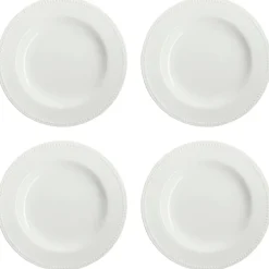 Discount Scandi Living Dots plate 28 cm 4-pack, Creamy White