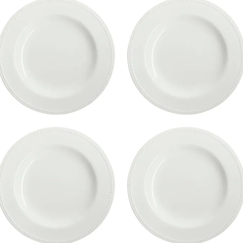 Discount Scandi Living Dots plate 28 cm 4-pack, Creamy White
