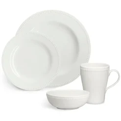 Discount Scandi Living Dots plate 28 cm 4-pack, Creamy White