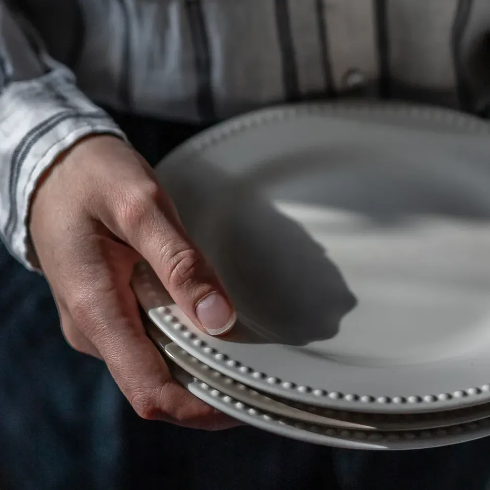 Dinner Plates^Scandi Living Dots plate 28 cm 4-pack, Grey