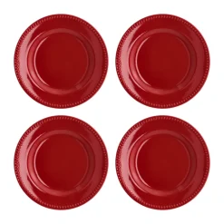 Scandi Living Dots small plate 22 cm 4-pack, Red