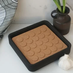 Trivets^Born In Sweden Dots square trivet 20x20 cm, Brown