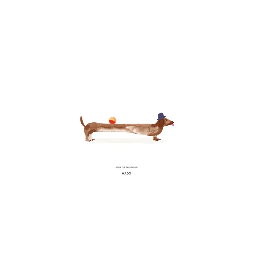 Posters^Paper Collective Doug the Dachshund poster, 30x40 cm WhiteBeige