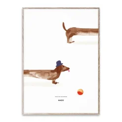 New Paper Collective Doug the Dachshund poster, 50x70 cm WhiteBeige