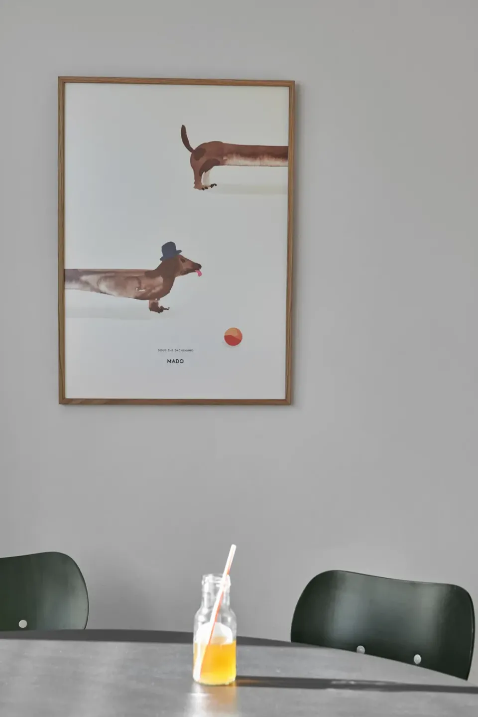 New Paper Collective Doug the Dachshund poster, 50x70 cm WhiteBeige