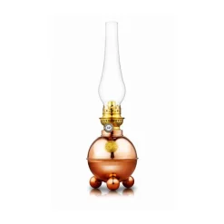 Karlskrona Lampfabrik Dragsö Kerosene Lamp 38 cm, Copper Gold-coloured
