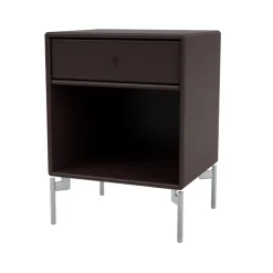 New Montana Dream bedside table, Balsamic 160, chrome legs Brown