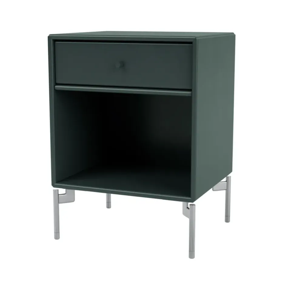 Bedside Tables^Montana Dream bedside table, Black jade 163, chrome legs Green