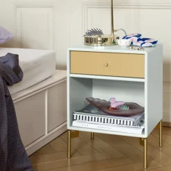Bedside Tables^Montana Dream bedside table, Black jade 163, chrome legs Green
