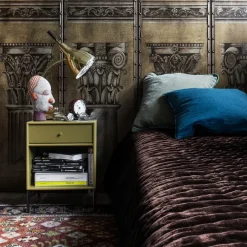 Bedside Tables^Montana Dream bedside table, Black jade 163, chrome legs Green