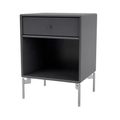 Hot Montana Dream bedside table, Coal 36, chrome legs Grey