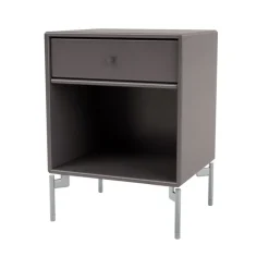 Best Montana Dream bedside table, Coffee 35, chrome legs Brown