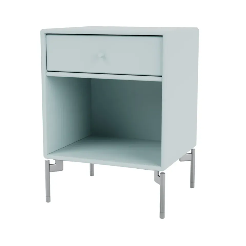Montana Dream bedside table, Flint 148, chrome legs Blue