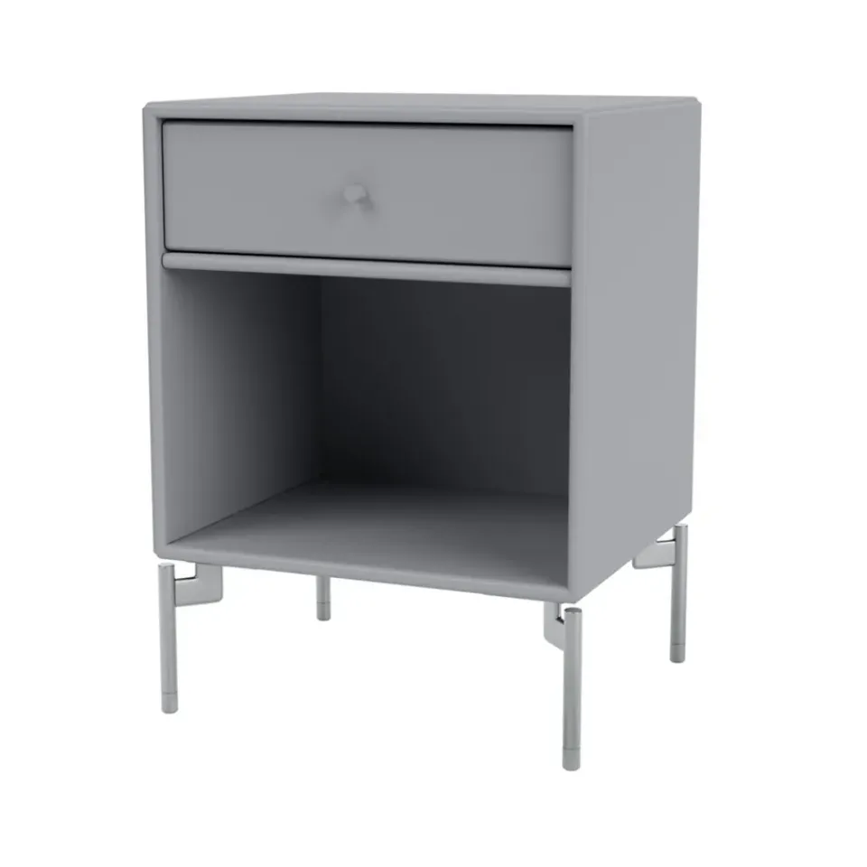 New Montana Dream bedside table, Graphic 100, chrome legs Grey