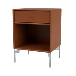 Outlet Montana Dream bedside table, Hazelnut 146, chrome legs Brown