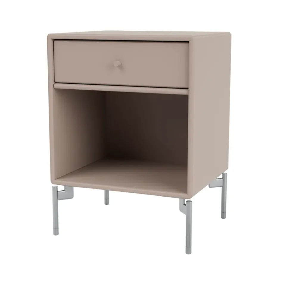Bedside Tables^Montana Dream bedside table, Mushroom 137, chrome legs Brown