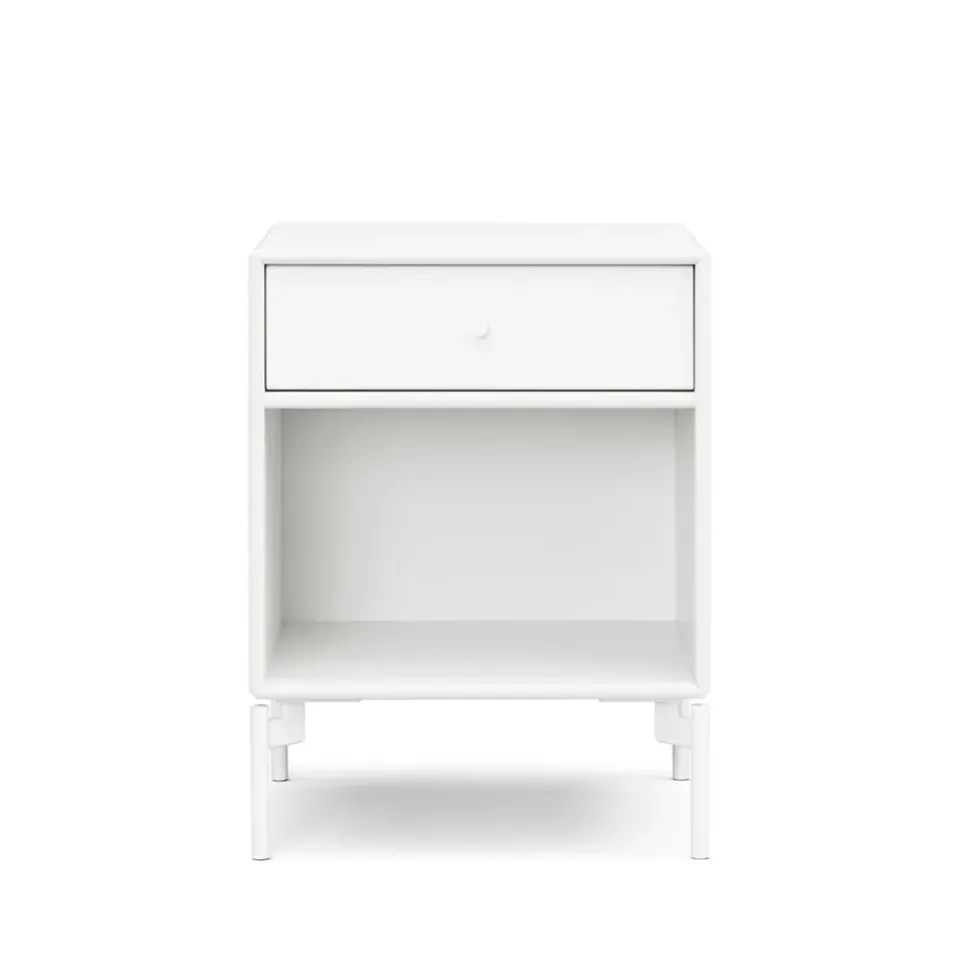 Clearance Montana Dream bedside table, New 101 drawer - snow legs White