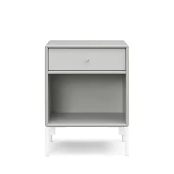 Best Montana Dream bedside table, Nordic 09 with drawer, white legs Grey