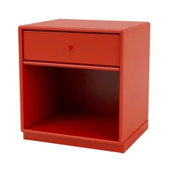 Outlet Montana Dream bedside table, Rosehip 145, base 3cm Red